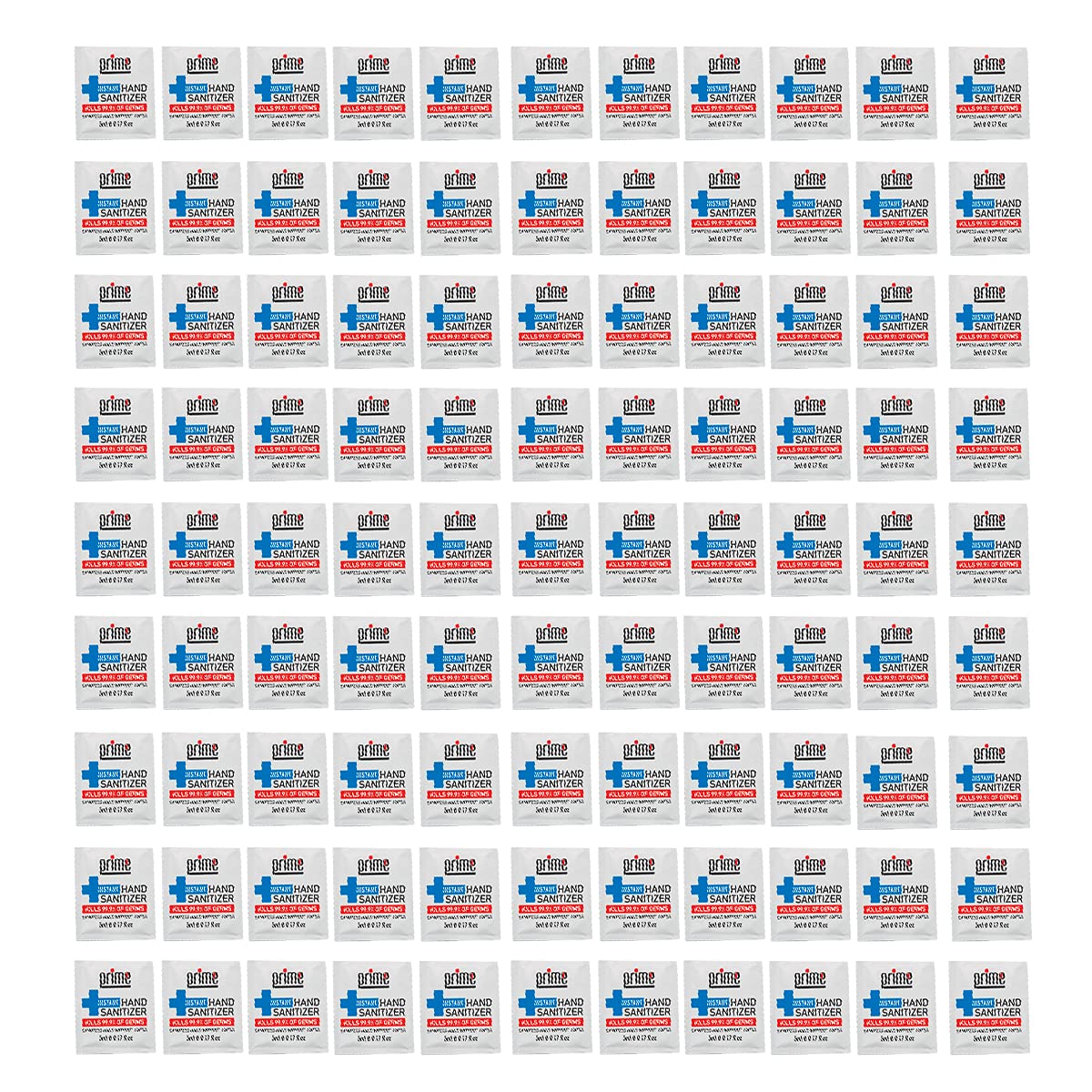 Prime Instant Sachet Hand Sanitizer 5ML GEL PACK OF 300, IPA 70%, Sanitizes Hand Without Water, Germ Killing, Protecting, Hand Disinfectant