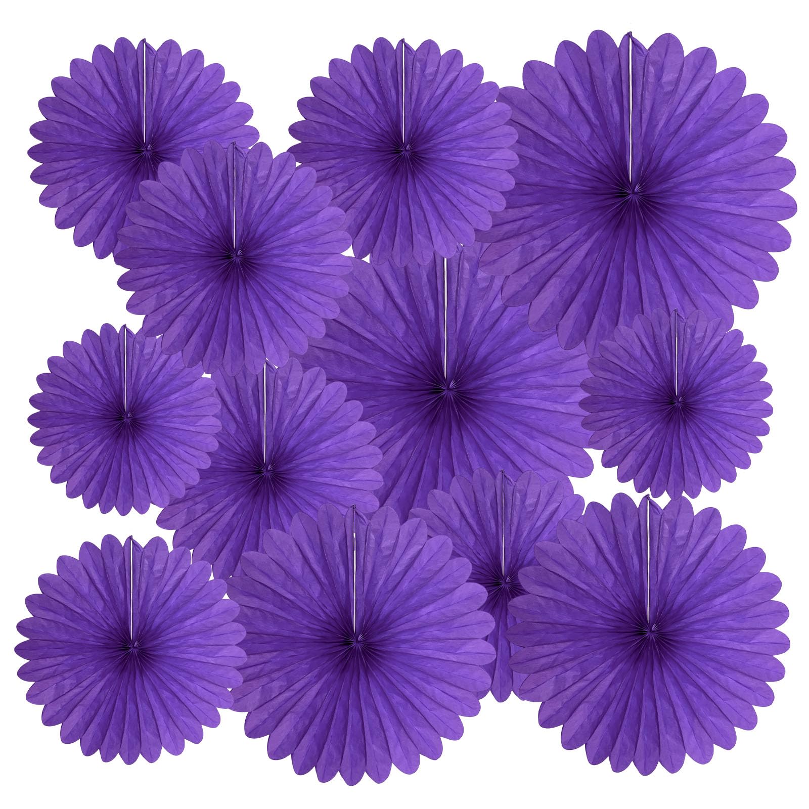 20 Pcs Deep Purple Hanging Paper Fan, Hanging Honeycomb Round Paper Fans for Weddings, Birthdays, Easter, Baby Showers, Classroom, Events Ceiling Party Supplies Decorations