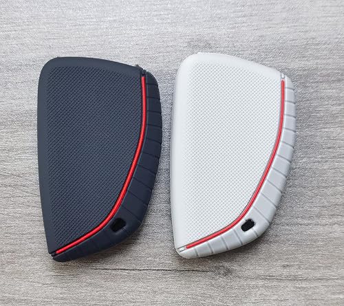 Miniatura 9 de 2 fundas de silicona para llavero remoto inteligente para GMC Sierra 1500 Chevy Chevrolet Silverado 1500 2024 2023 2022 (grisnegro con rojo)