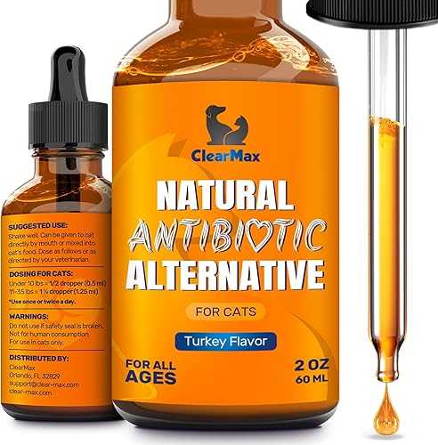 Antibiotics for Cats in Drops  at Respiratory Infection Treatment Cold, Cough, and Allergies  Cat UTI Treatment with Turkey Flavor  May Support Hips