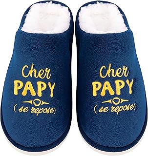Chausson Papy Cadeau Papy Anniversaire Idee Cadeau Grand Pere Original Fete Des Grand Pere，Bleu，Taille 40-41