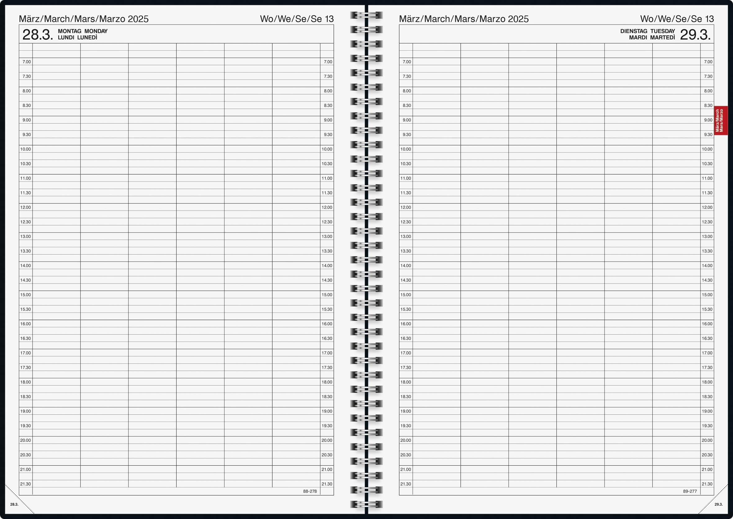 BRUNNEN Book Calendar Model 789 (2025), 1 Page = 1 Day, A4, 384 Pages, Plastic Cover Reflection, Grey, gray - Image 2