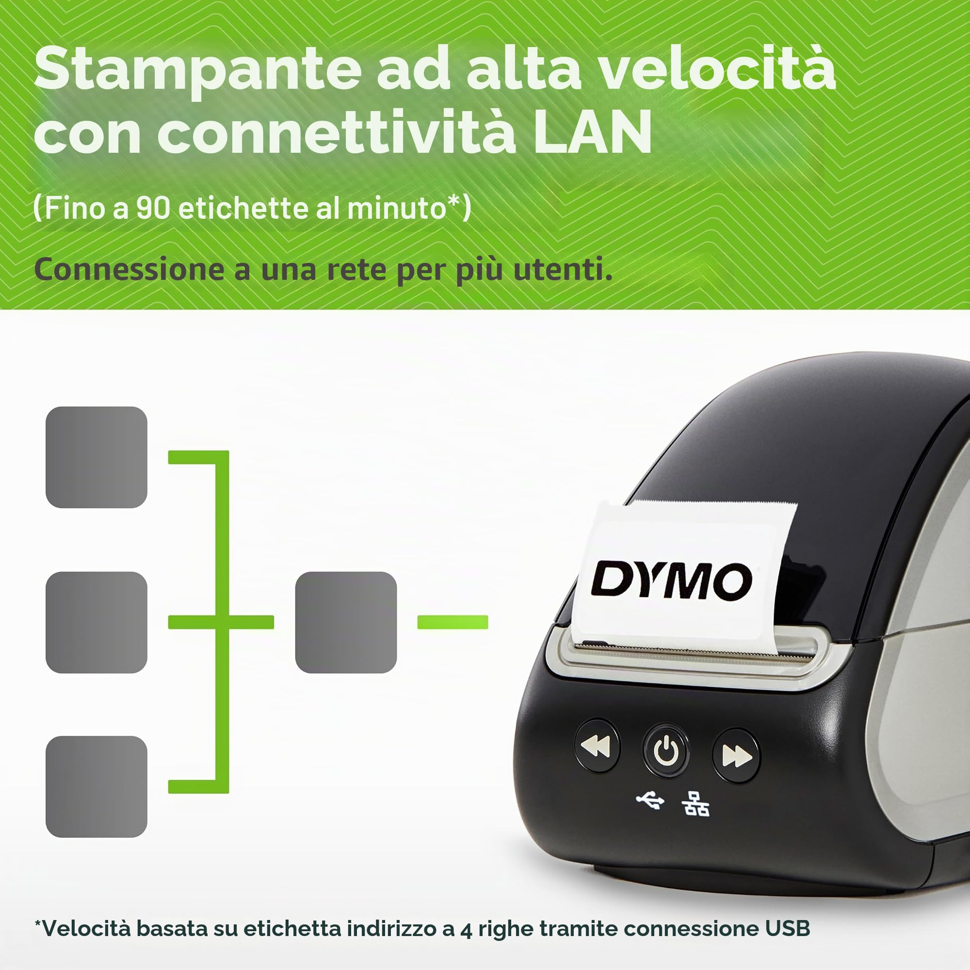 Dymo Labelwriter 550 Turbo Stampante Per Etichette [cd] Termica Diretta Cablato Collegamento Ethernet Lan (dymo Label Writer 550 Turbo Uk - Plug)