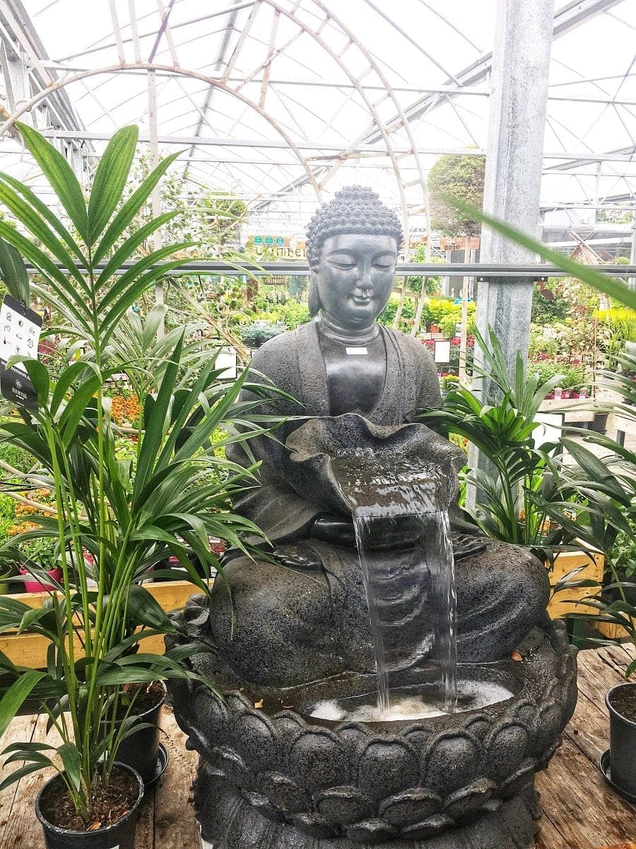 Lotus Buddha Water Fountain for Home | Offic| Garden Big Size - 4.6FT | Best Gift for Any Occasion | Beautiful Home Decor Items for Living Room (Black) (Beige) (Black)-image-31