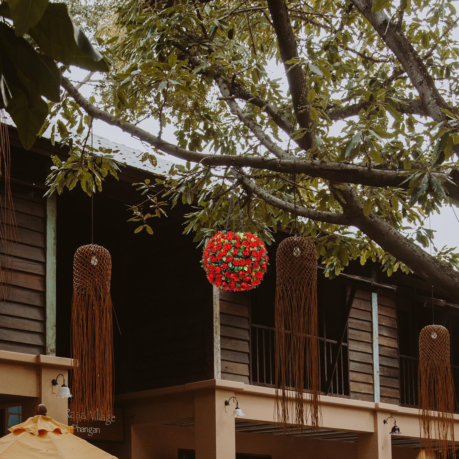 MAGICLULU Lámpara Decorativa Solar para Jardín Luz LED Roja, Diseño en Forma de Flor, Ahorro de Energía y Fabricada en Plástico para Exteriores y Fiestas