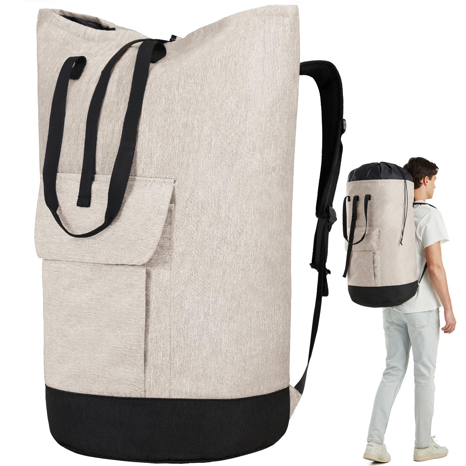 Laundry Bags Extra Large Heavy Duty, Laundry Backpack College 115L, Large Laundry Bag with Shoulder Straps, Big Dirty Clothes Bag for Dorm, Apartment