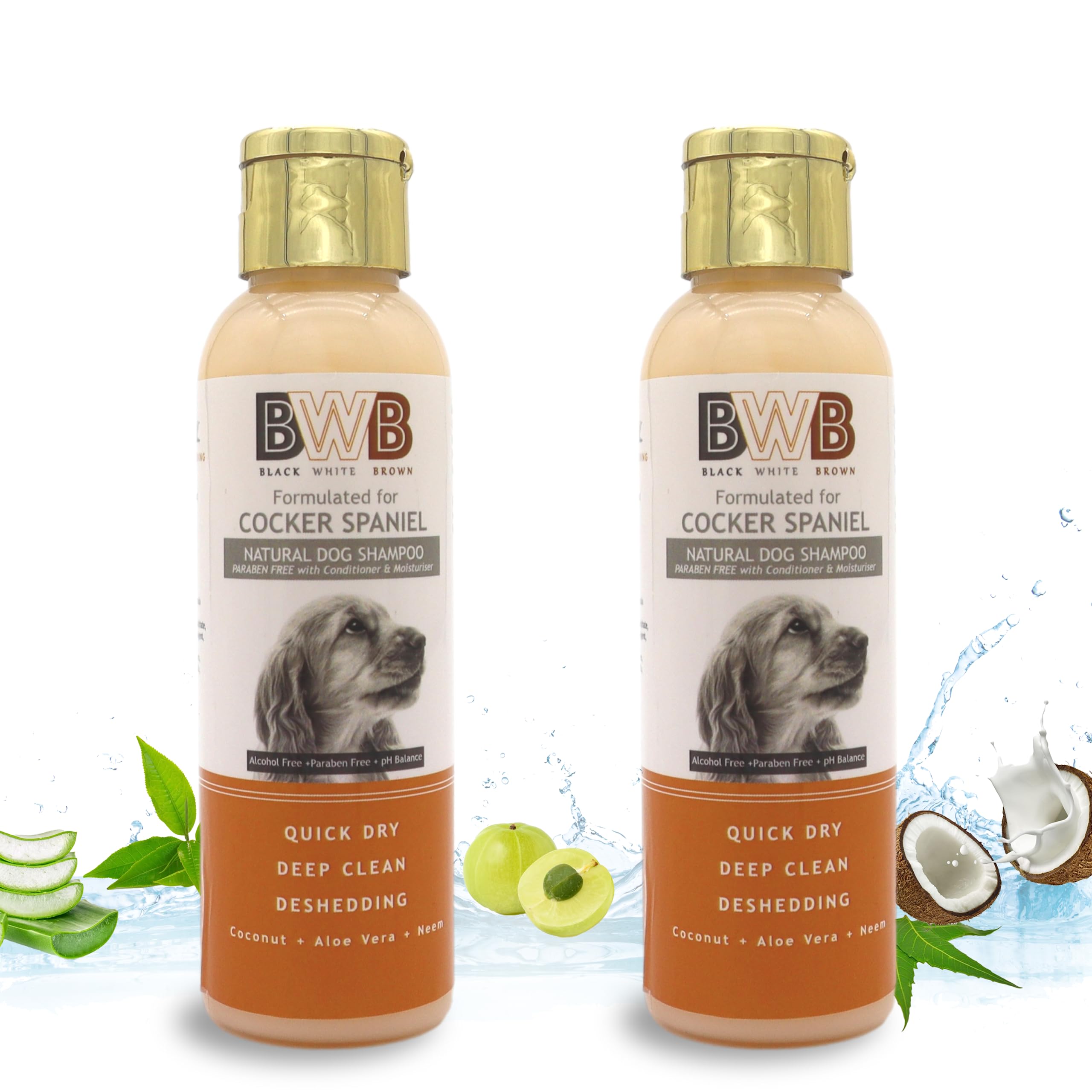 BWB Natural Dog Shampoo for cocker spaniel 240ml (pack of 2 Bottle - 120ml +120ml ).PARABEN Free+Alcohol Free+pH Balance with Conditioner & Moisturiser and Added Alovera,NEEM,Coconut & Amla extracts (PACK OF 2(120 ml + 120ml)) (B0BZJP3ZVR) Amazon Price History, Amazon Price Tracker