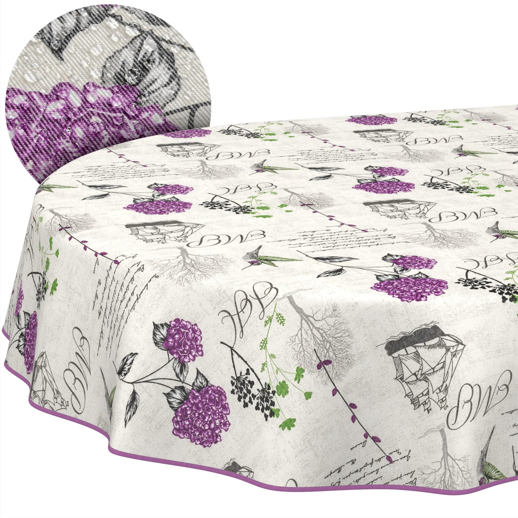 Nappe En Tissu Textile Lavable - En Coton Et Polyester - Violet