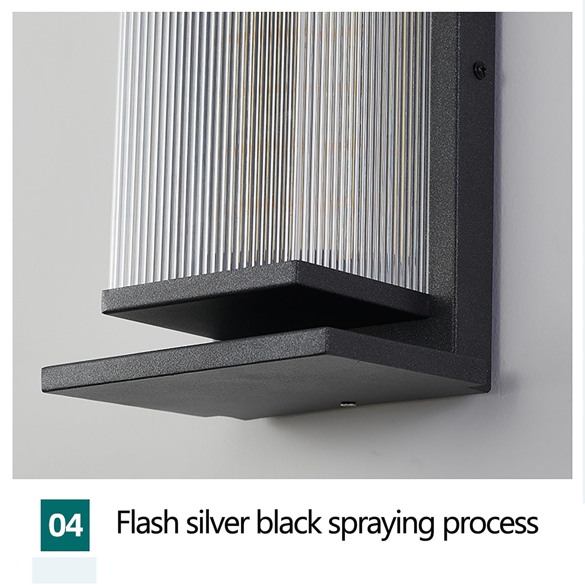 Lampada Da Parete Per Esterni HLFVLITE Con Sensore Dusk To Dawn - Nero Opaco, Attacco E27, IP44 - 2