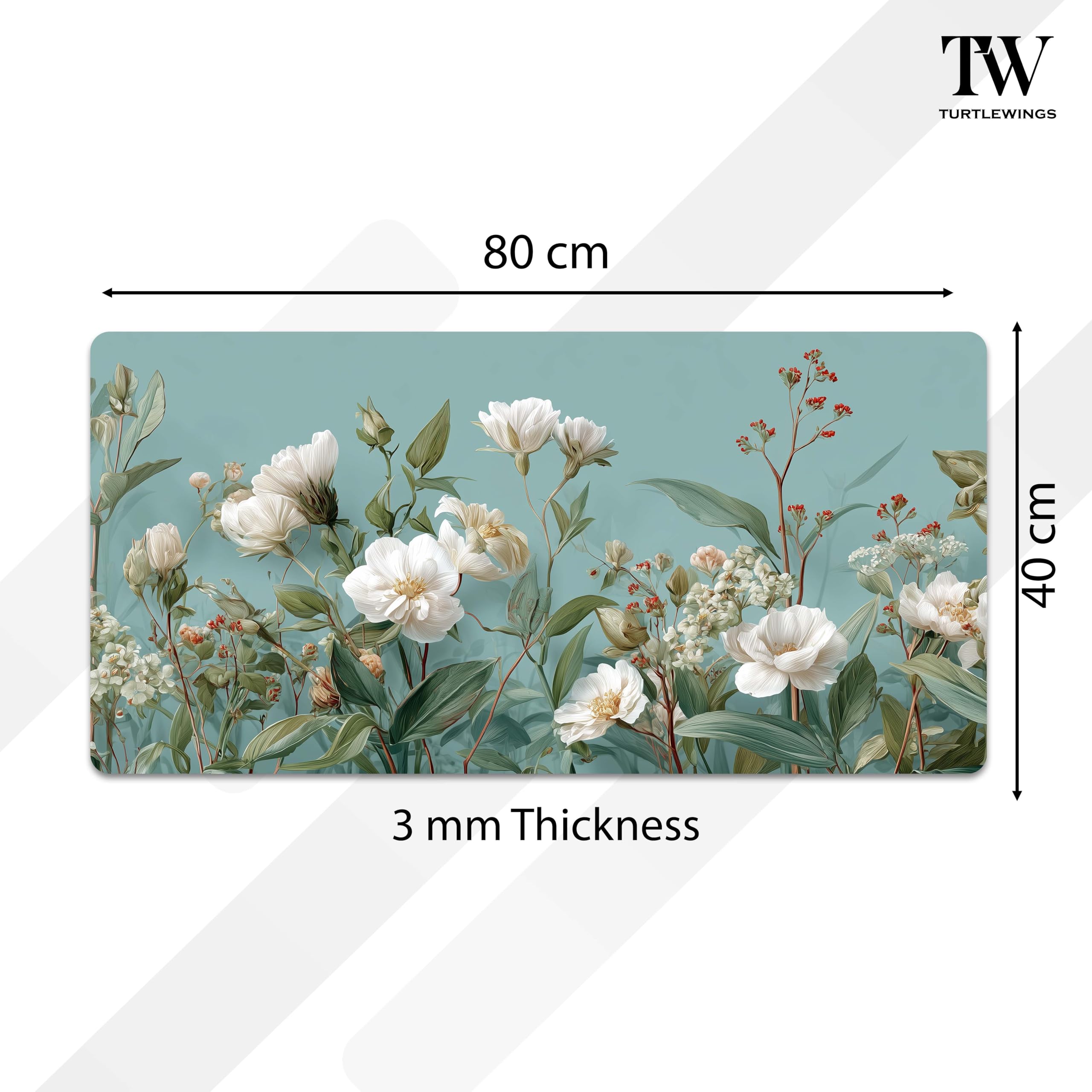 Galicha Bath Mat - Quick Dry Floral Blue -2