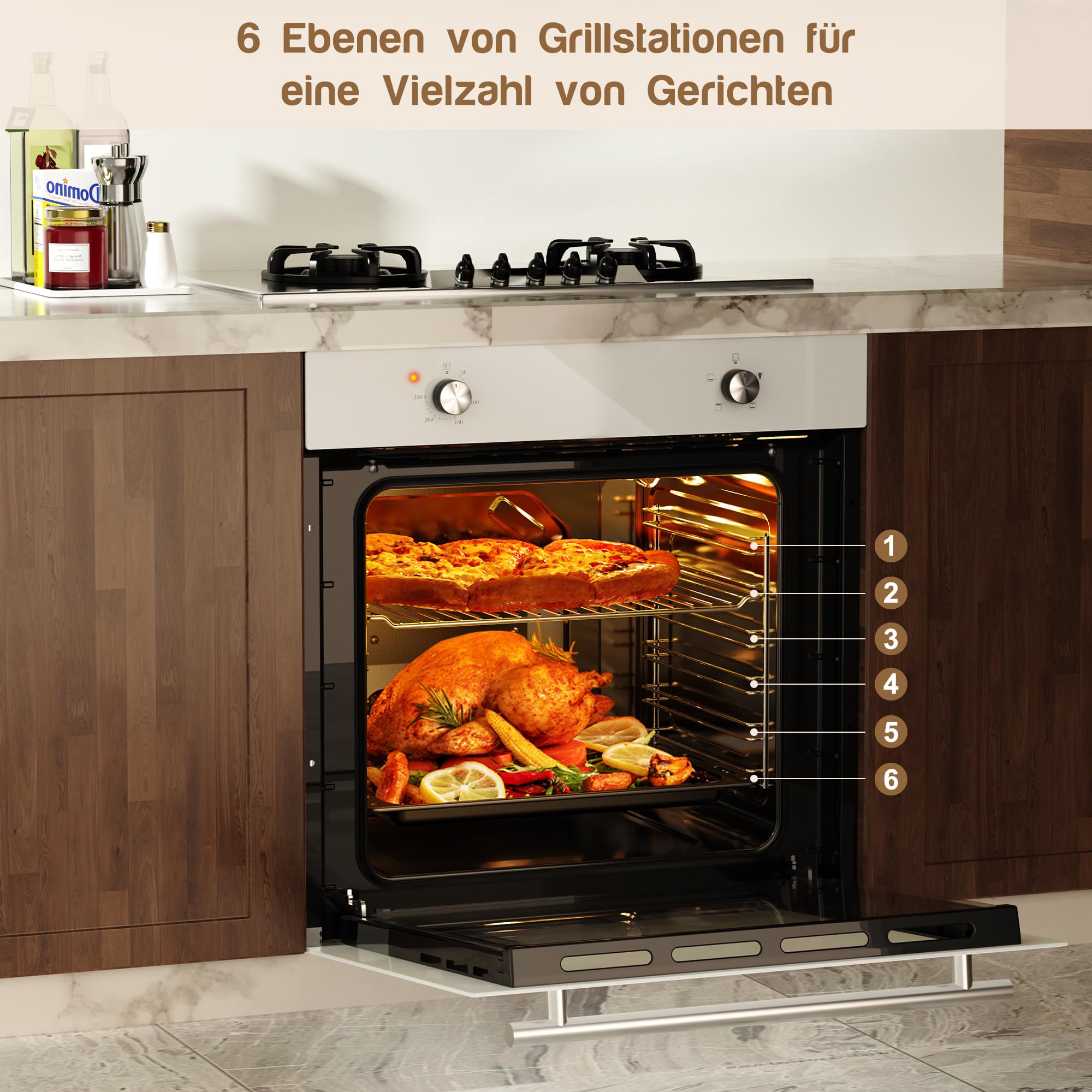Einbaubackofen 60 cm & Induktionskochfeld mit Stecker