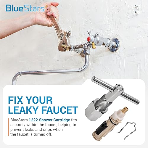 Miniatura 2 de BlueStars Cartucho de repuesto 1222 de alta calidad con herramienta de extracción de extractor 104421, compatible con grifo Posi-Temp de una manija