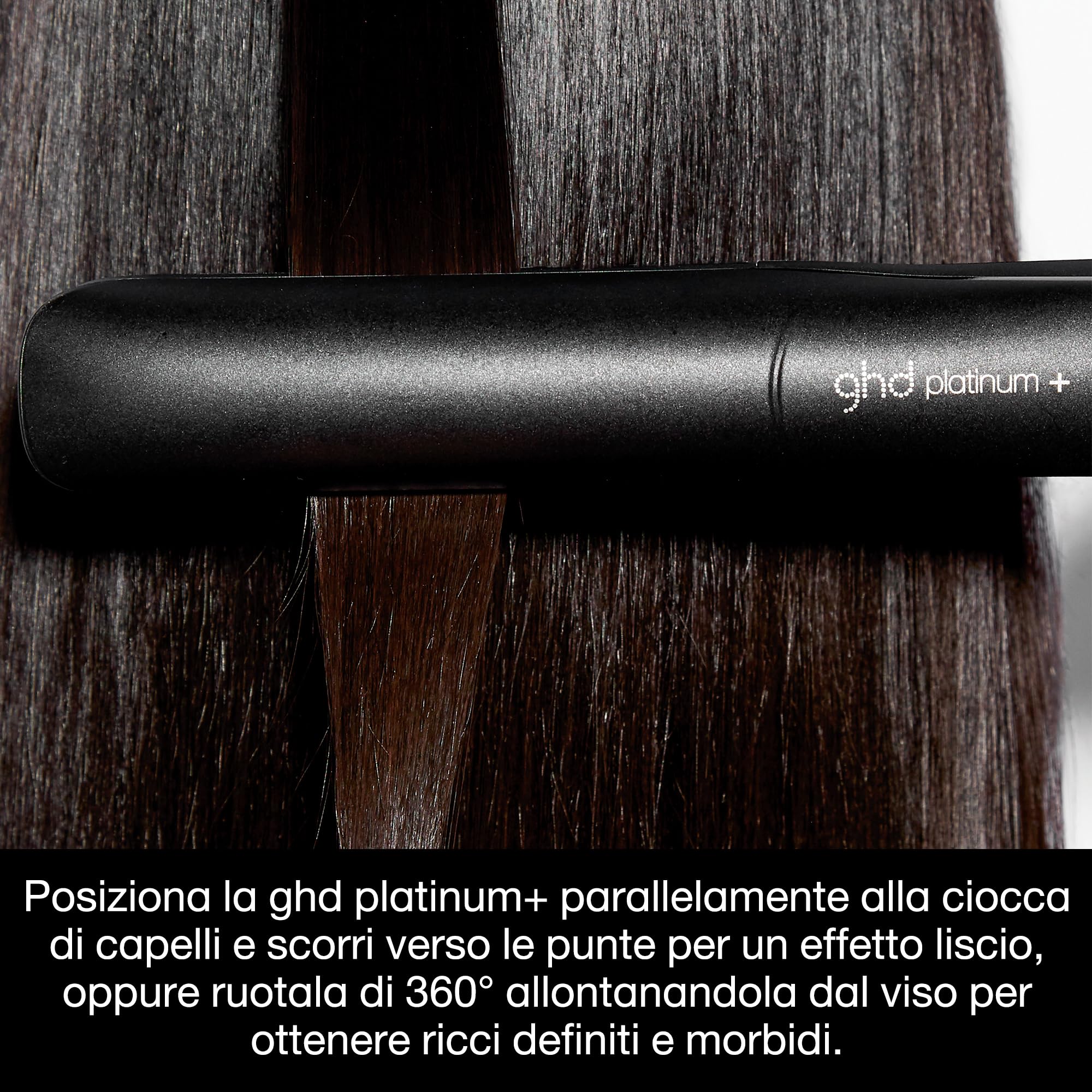 ghd Platinum+ Piastra & Styler Professionale Nera – Capelli Più Forti, Maggiore Lucentezza, Protezione del Colore – Per Tutti i Tipi di Capelli
