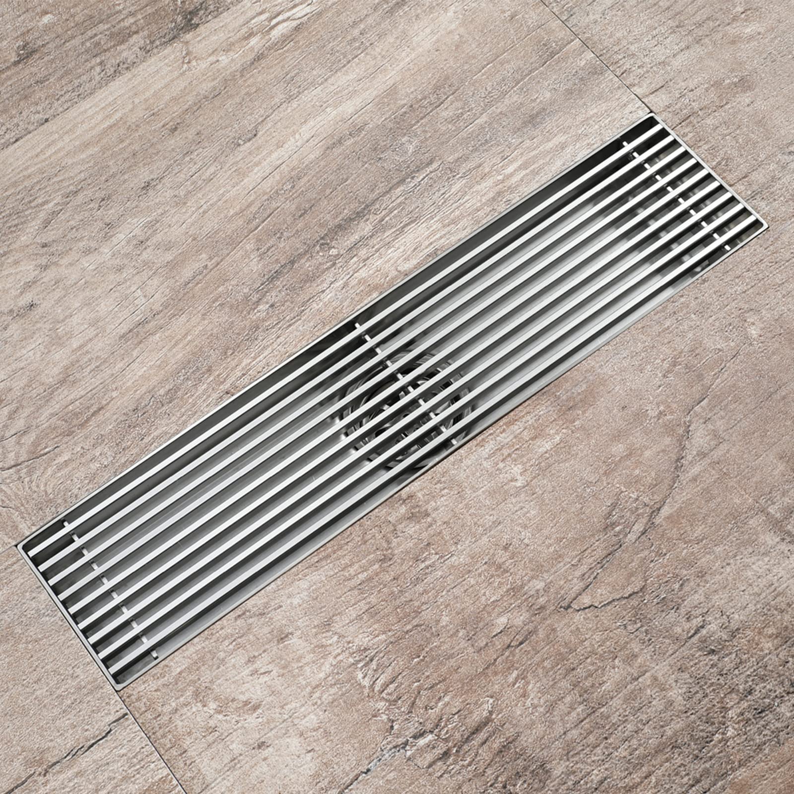 Desagüe de Ducha Lineal, desagüe de Suelo Rectangular de 12 Pulgadas, desagüe de Suelo de Ducha de Acero Inoxidable 304 con Rejilla y Cubierta extraíble, para baño,Black