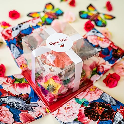 Miniatura 6 de SendaCake - Caja de regalo de explosión sorpresa de mariposa voladora para mamá y deliciosa fiesta de flores y deliciosos mini pasteles de 3