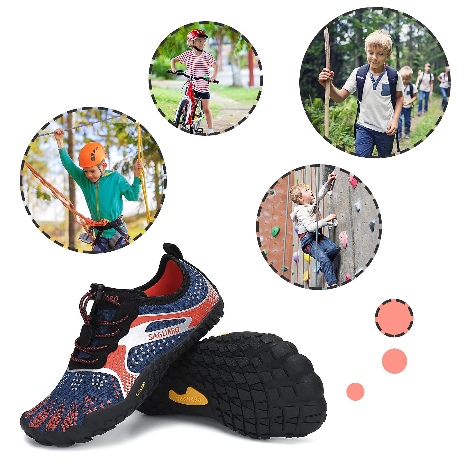 SAGUARO Niños Calzado Descalzos Zapatillas de Trail Niñas Transpirables Minimalistas Zapatillas de Deporte, 24-36 EU — view 7