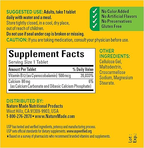 Miniatura 5 de Vitamina B-12 Nature Made 500 microgramos 1290 100 1 1