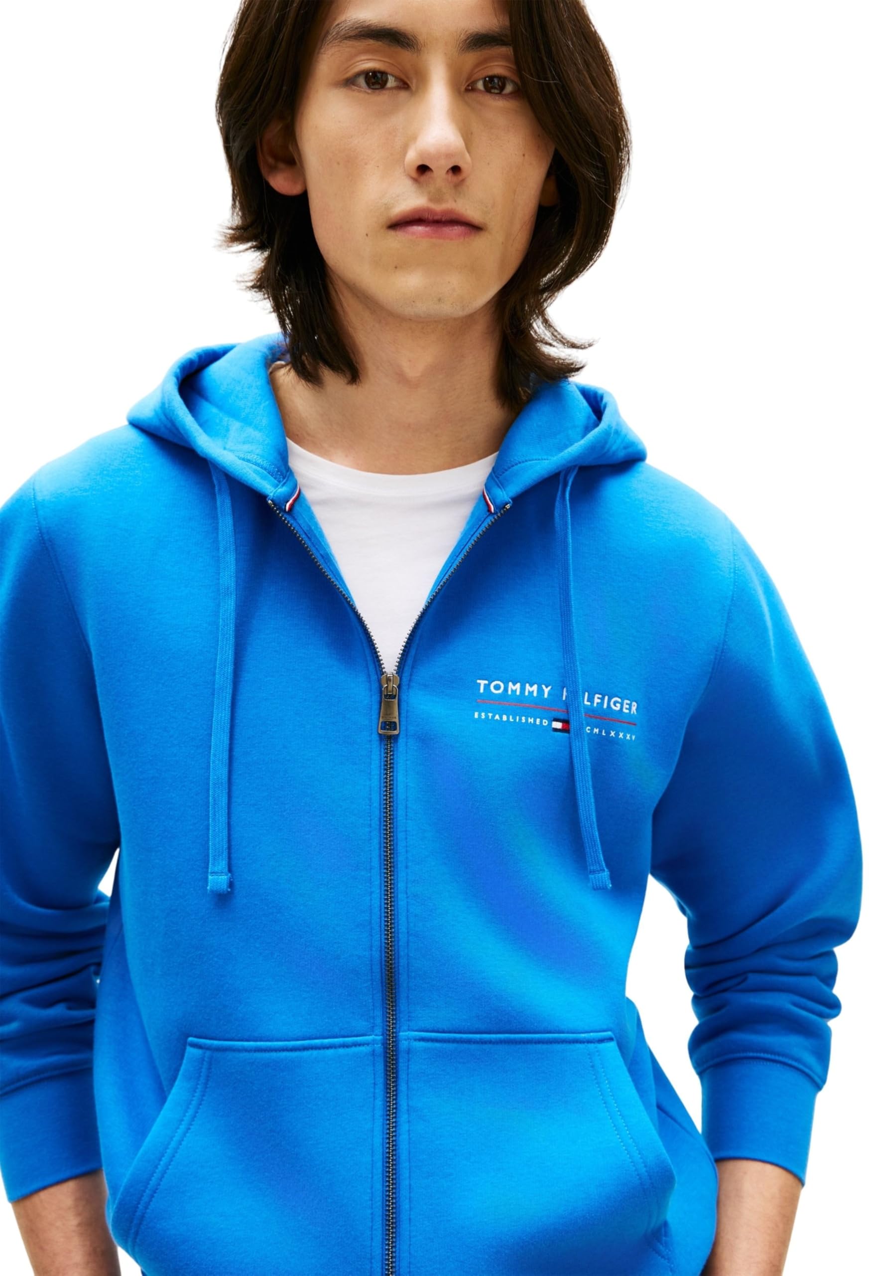 Tommy Hilfiger Brand Love TR Lockup FZ Hoody Mw0mw42462 Felpa con Cappuccio e Zip Uomo