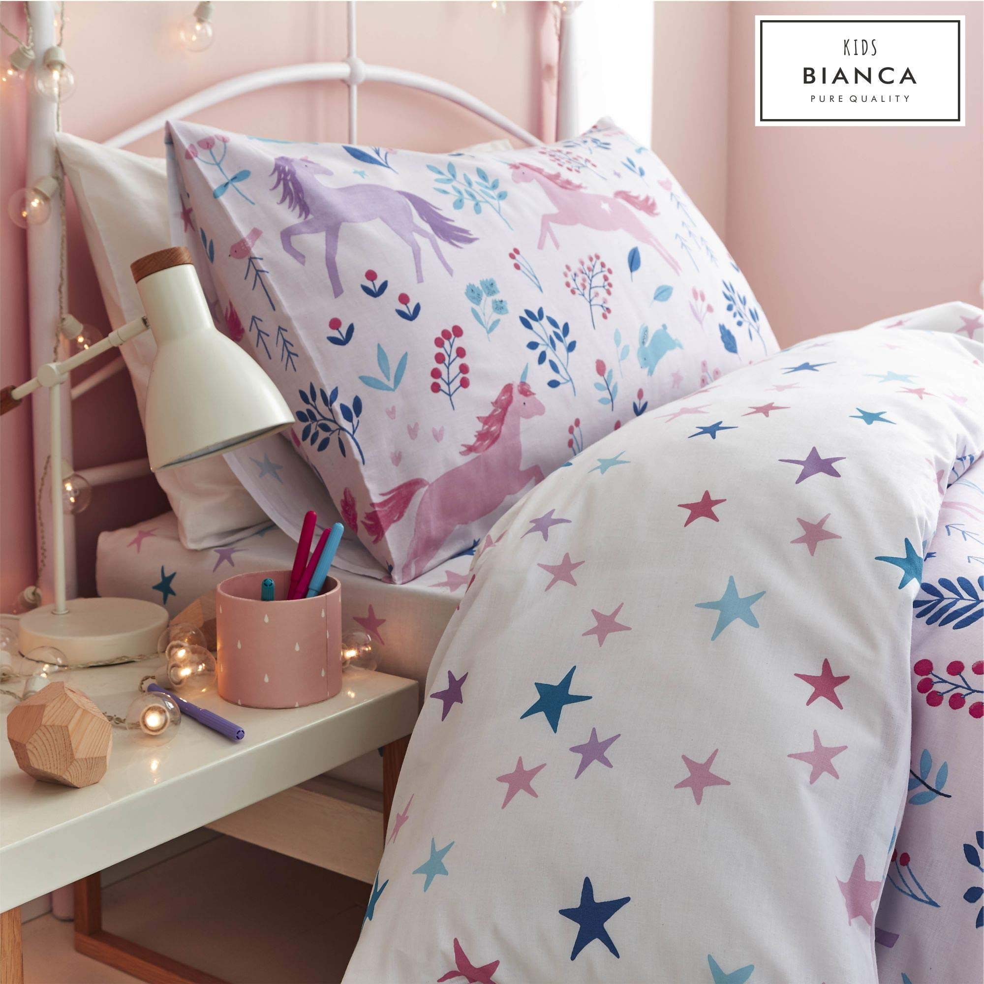 Set di lenzuola con unicorno per bambini con simpatici