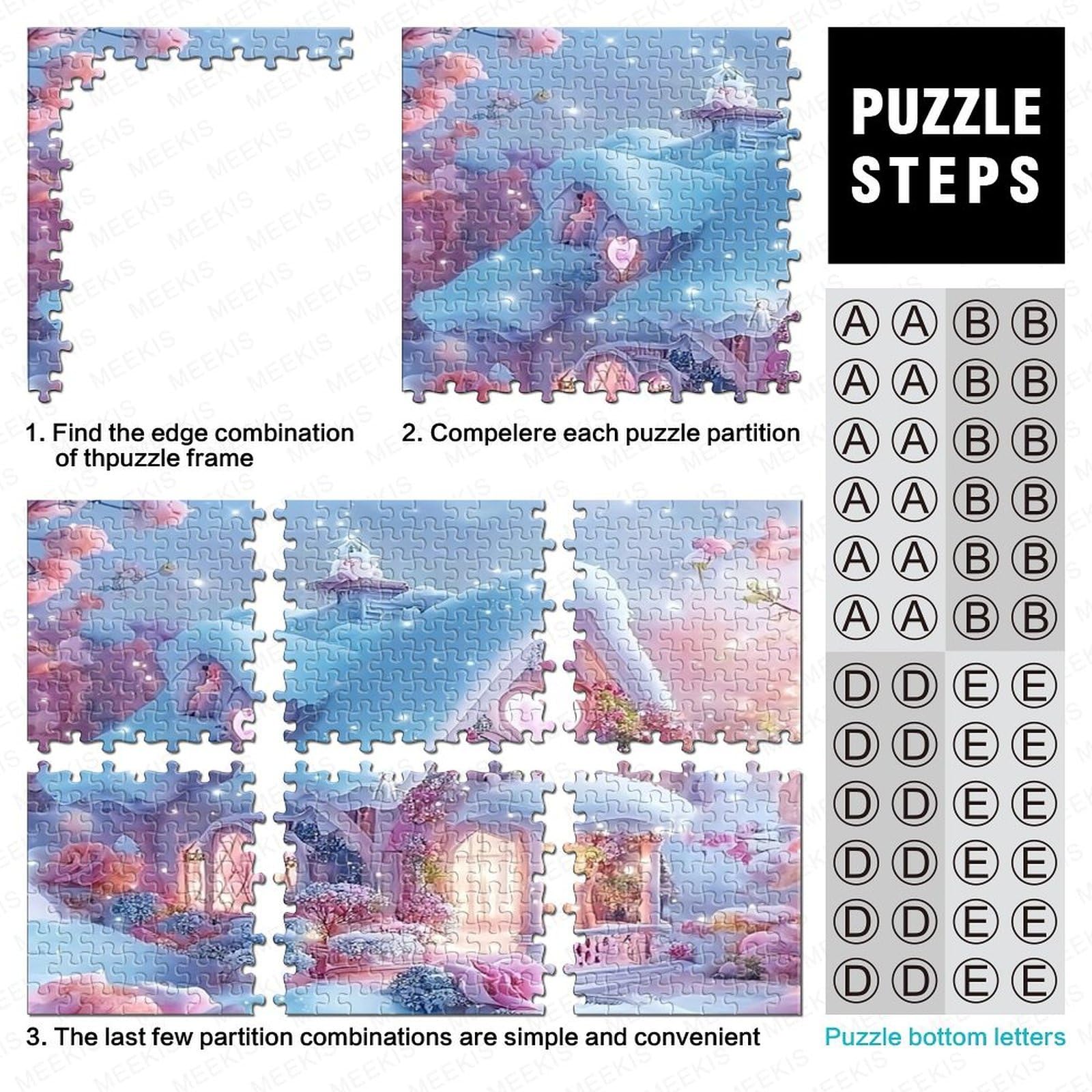 Winter-Puzzle 1000 Teile – Magisches Süßigkeitendorf Mit Lebkuchen – 50 X 70 Cm – Inkl. Poster – Ideales Geschenk Für Erwachsene Und Familien