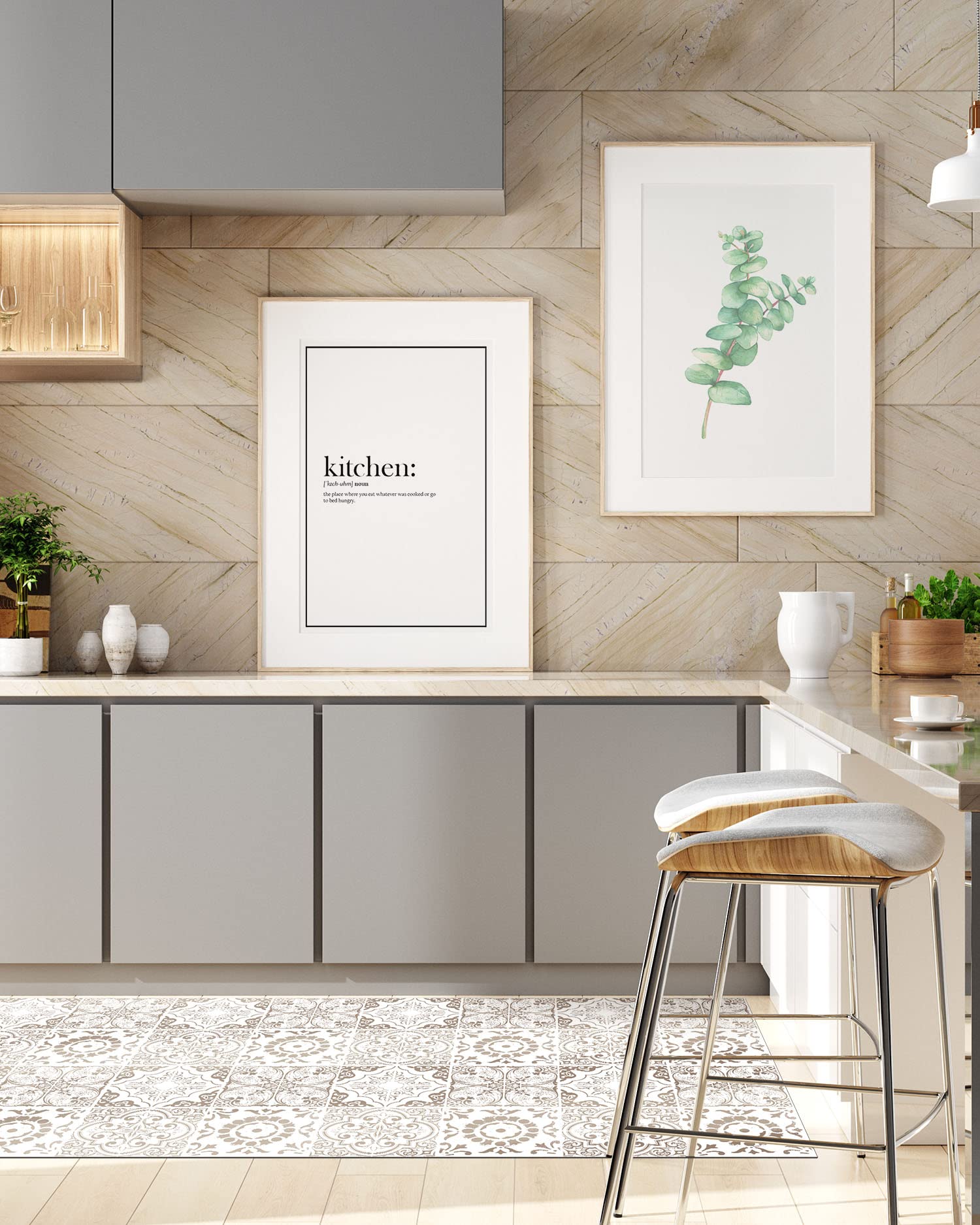 Panorama Tappeto Vinile - Modello Idraulico Granada Marrone 60x250 cm - Varie Dimensioni - Tappetino Lavabile per la Cucina - Passatoia PVC Antiscivolo