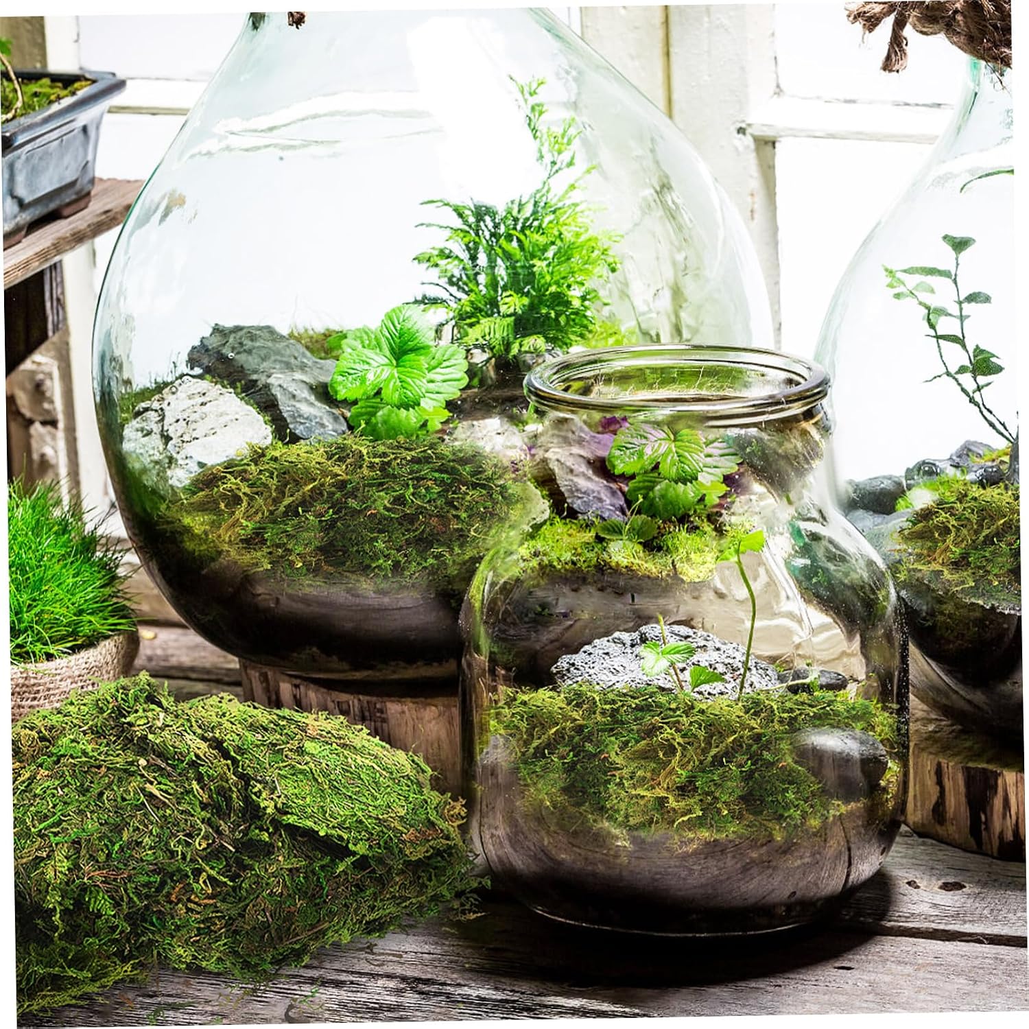PRETYZOOM Artificial Decorative Moss for Crafts Quality Faux Greenery for Home Decor Projects Wedding Centerpieces and Indoor Plants