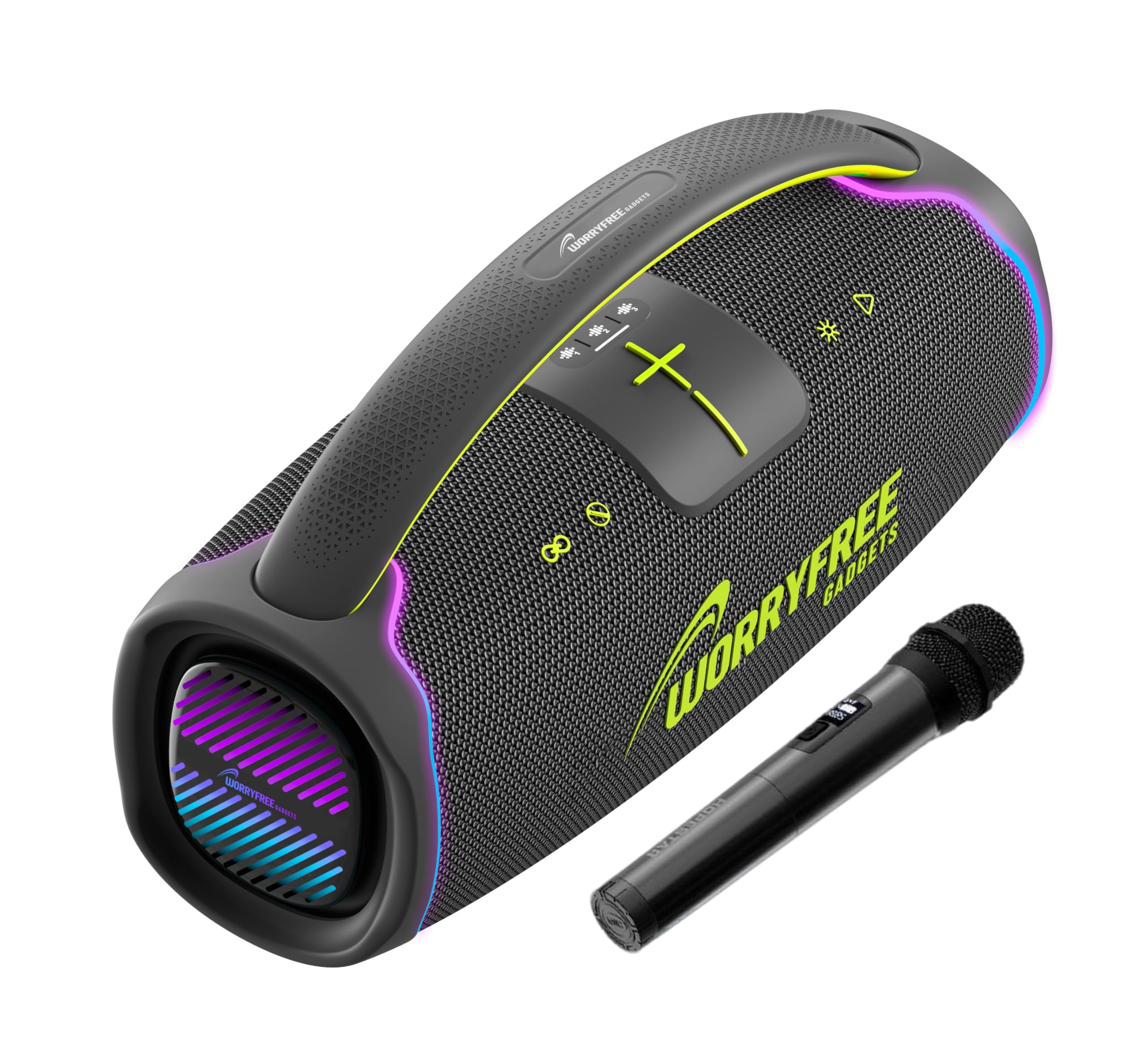 Amazon.com: 300W Portable Speaker with Handle & Microphone (Gray