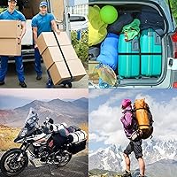 Vista 6 de RIO Direct 4 correas de amarre, correas de amarre resistentes, correas de amarre ajustables con hebilla de leva para motocicleta, carga, camiones