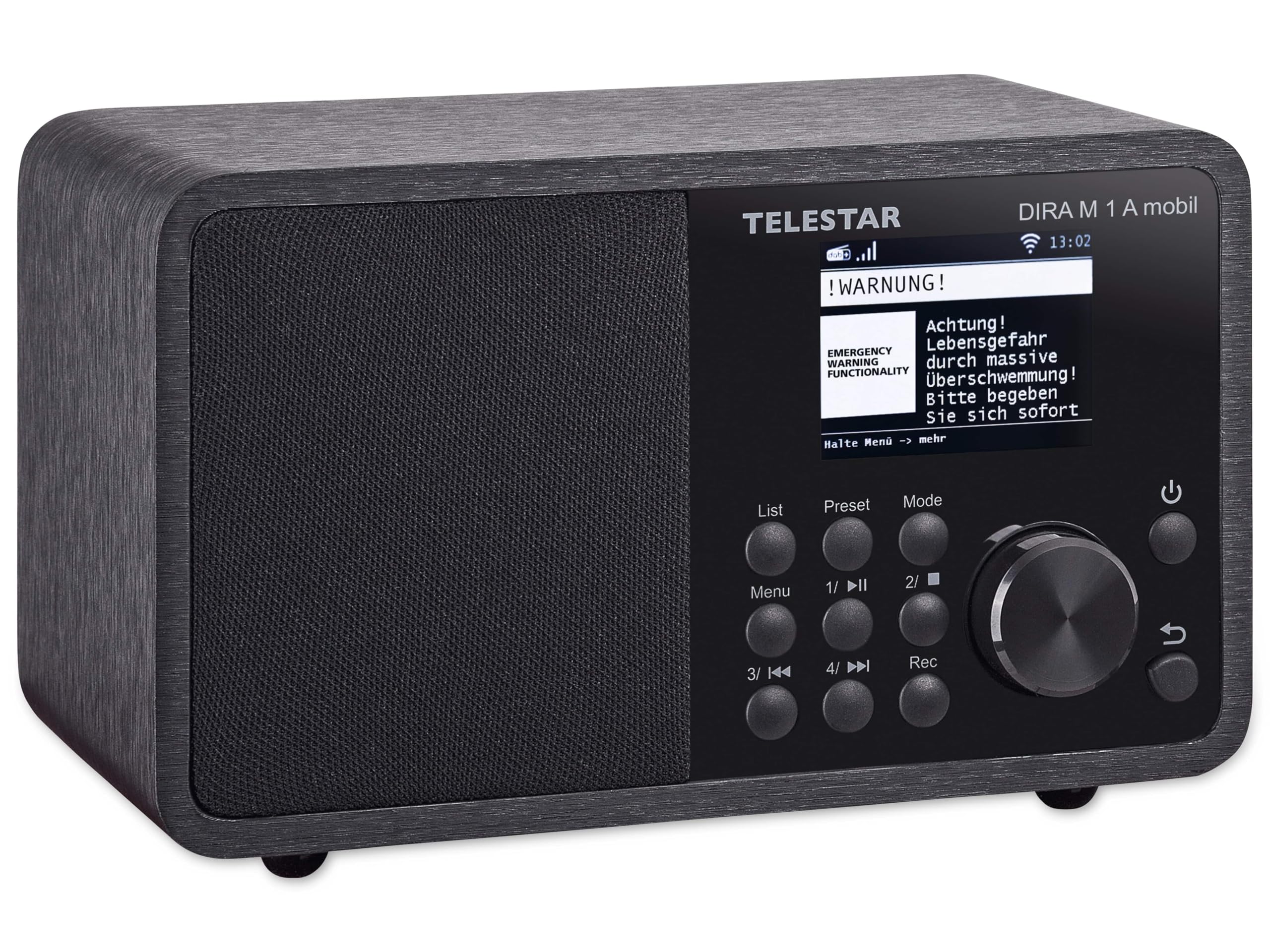 Telestar DIRA M 1 A Batterie Mobile Numérique Radio Internet (Dab+ / Dab/FM/Internet, Batterie Li-ION, WLAN Bluetooth 5.1, Affichage Couleur, Avertissement d'urgence EWF) Noir