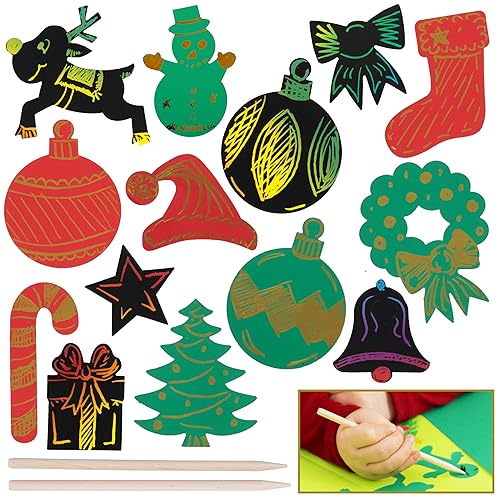 Miniatura 1 de READY 2 LEARN Calcomanías para rascar  Navidad  Paquete de 56  Calcomanías personalizables y autoadhesivas  Calcomanías de Navidad rayables para