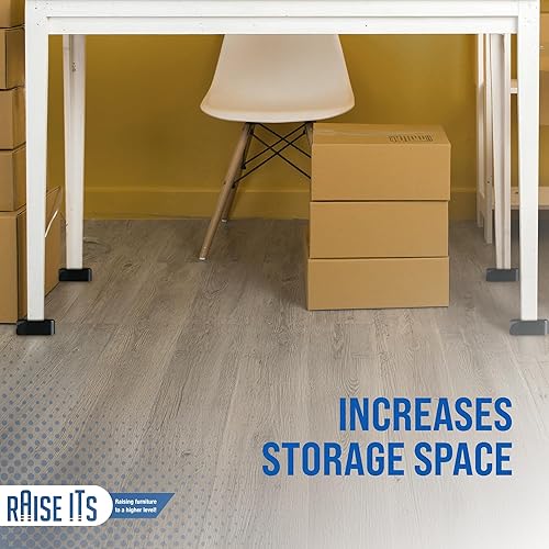 Miniatura 8 de Raise ITS Furniture Risers - Elevador de cama, color negro, 1 x 4 x 4 pulgadas (8 unidades)