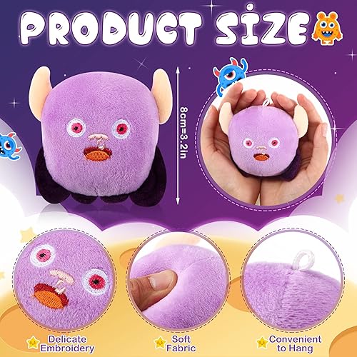 Miniatura 2 de Aoriher 15 juguetes de peluche de Halloween a granel, mini animales de peluche de Halloween de 3.2 pulgadas, llavero de peluche de diablo pequeño