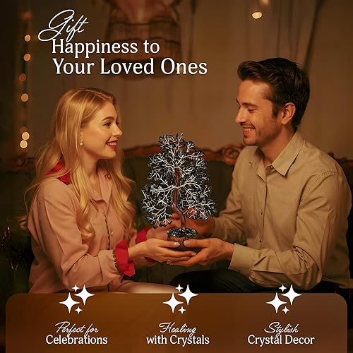 Miniatura 5 de Cristal de turmalina negra, árbol bonsái, árbol del dinero, árbol negro, árbol de la vida, árbol de la vida de chakras, regalos energéticos para