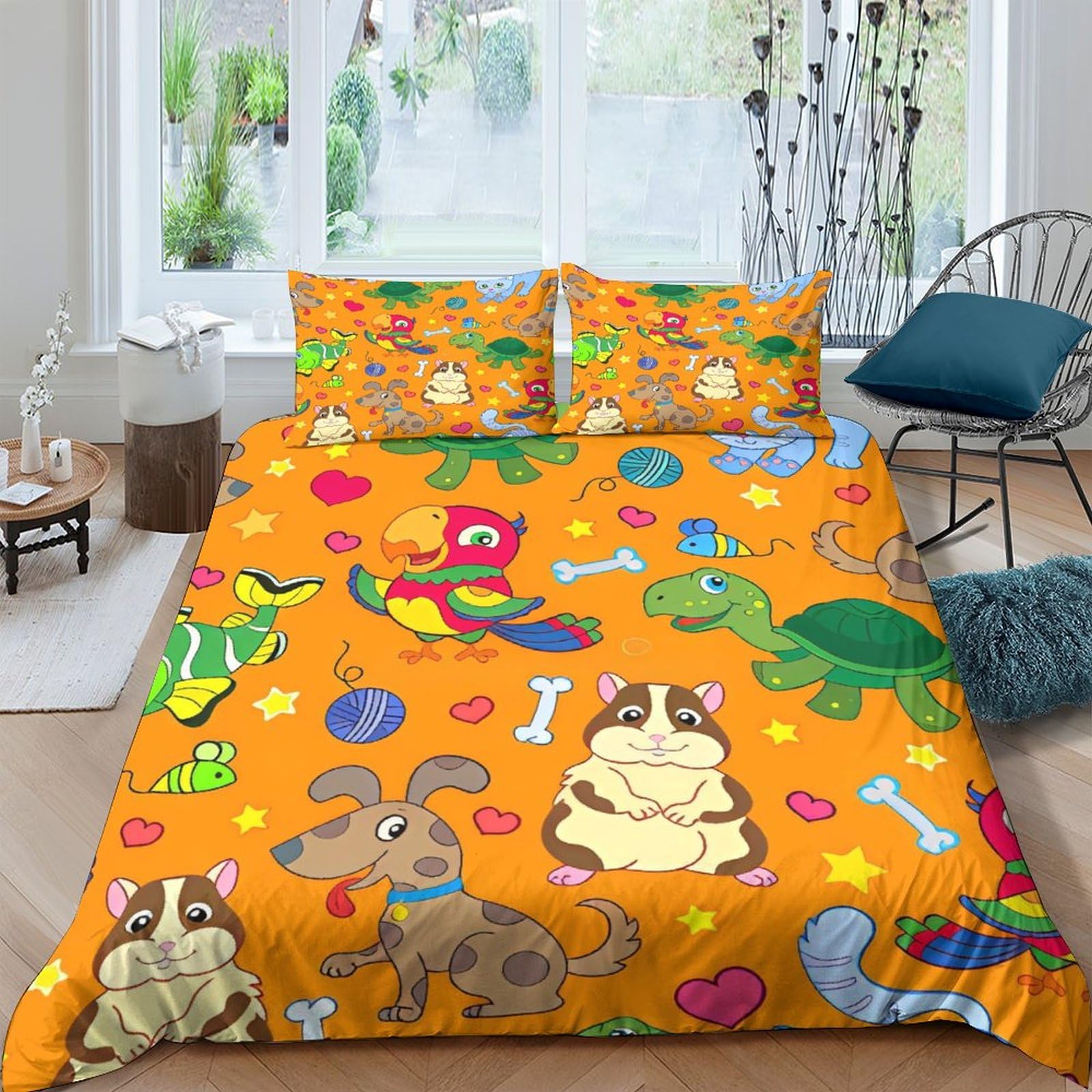 Housse de couette 3D imprimé animalier en microfibre premium King Size