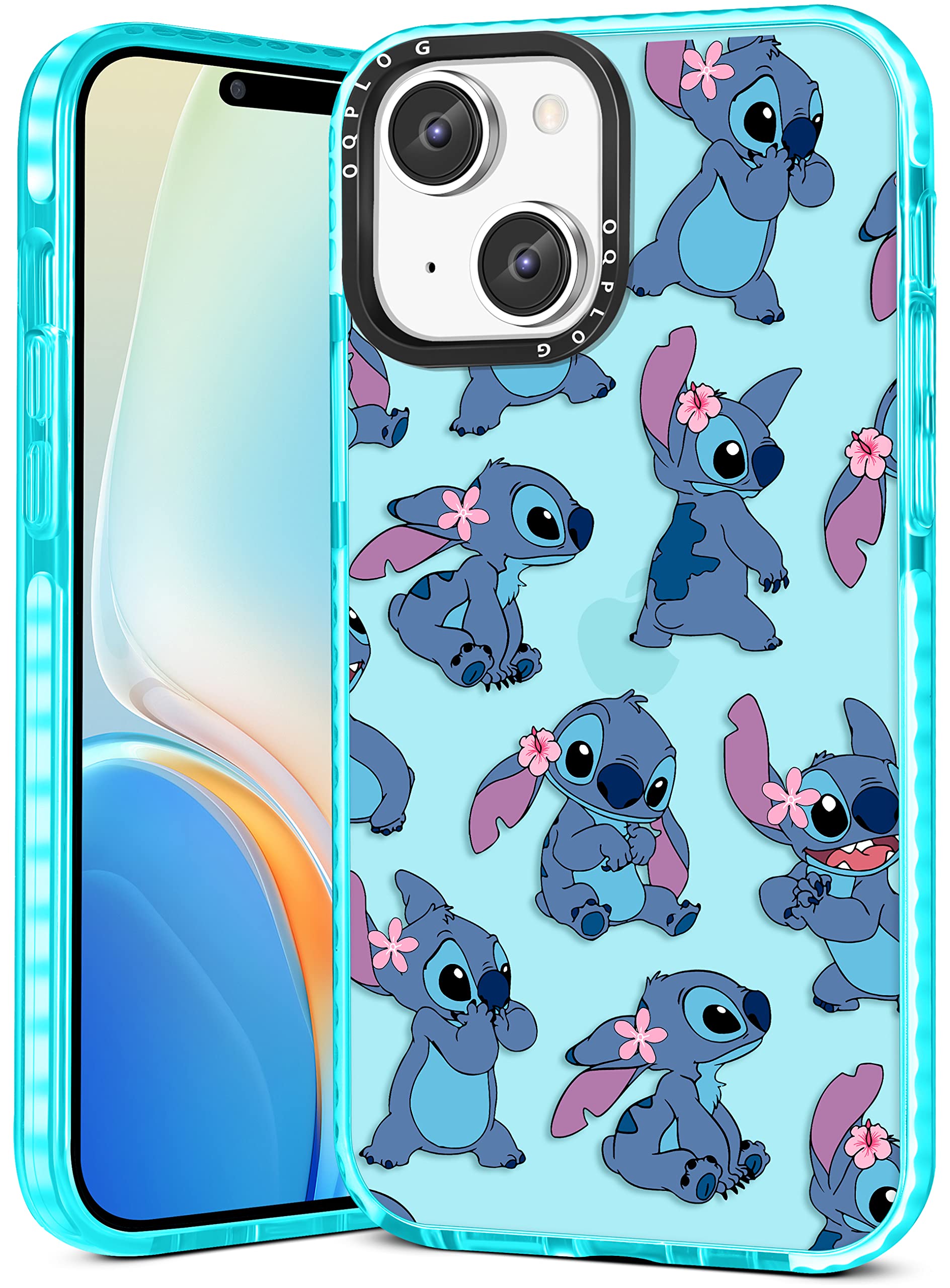 Coralogo for iPhone 14 Case Cute Cartoon Teen Girls Designed Cases Girly Character Unique Black Stih Phone Cover for iPhone 14 6.1 Inch