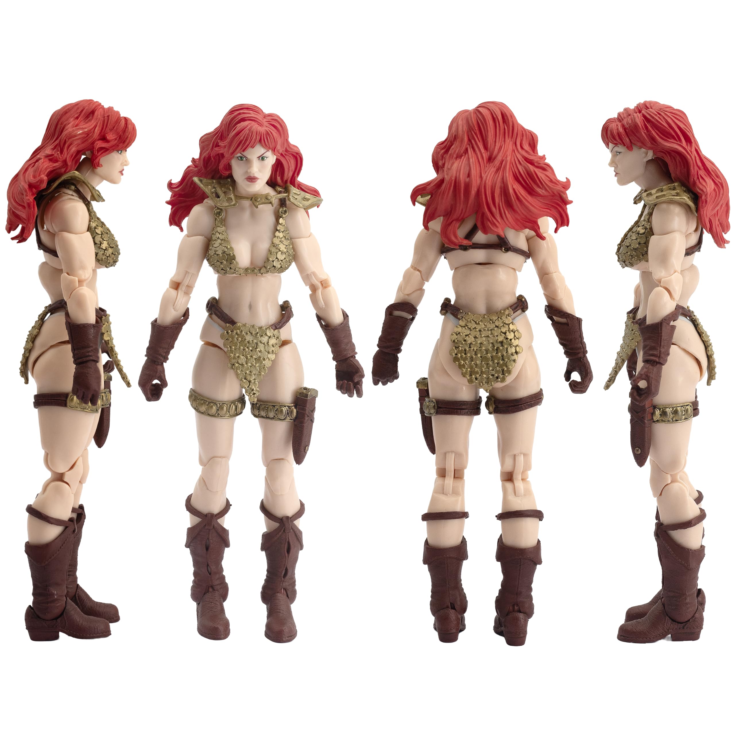 Boss Fight Studio Epic H.A.C.K.S. Action Figure Red Sonja Gold & Red - Statuetta da collezione altamente articolata, personalizzabile con accessori e parti intercambiabili - Scala 1:12