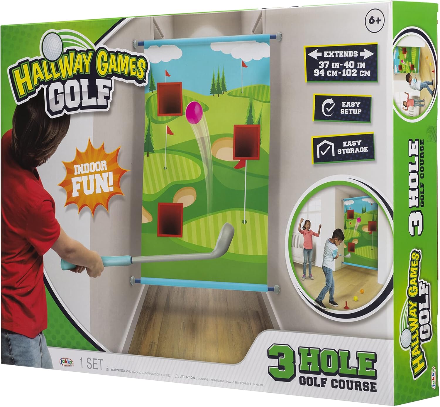 Maui Toys Hallway Games Golf Indoor Fun! 3 Hole Golf Course with 3 Golf Balls , Green : Toys & Games