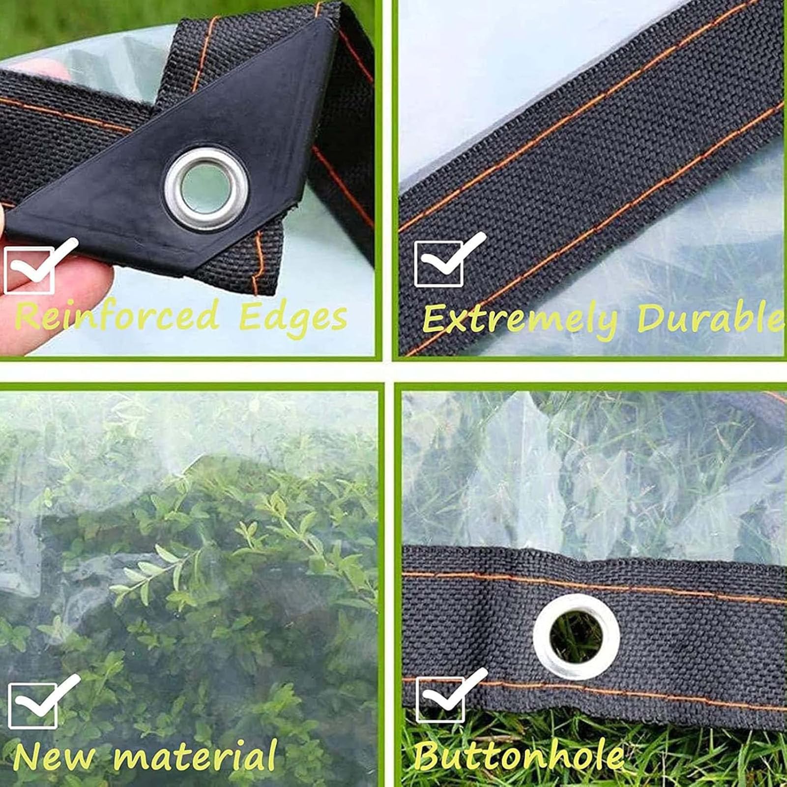 Cubierta impermeable del PVC de la lona 2.5x7m de la lona de servicio pesado con las aristas para el barco del coche que acampan la leña Woodpile Garden Plant Protection a prueba de viento a prueba de