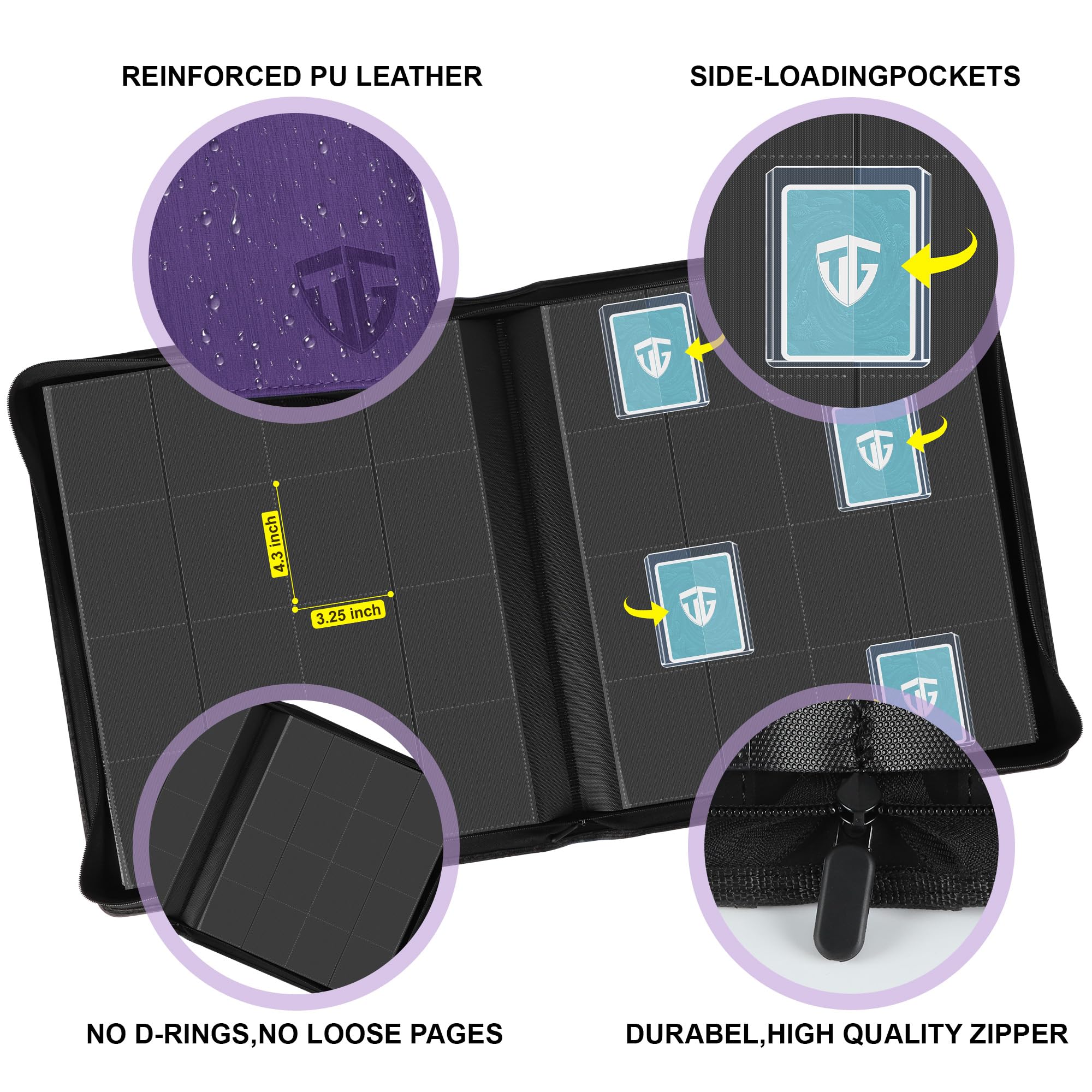 Album Top Loader 640 Cartes – 16 Compartiments, 7,6 X 10 Cm, Pour Cartes MTG, YGO, TCG, Protection ZIP