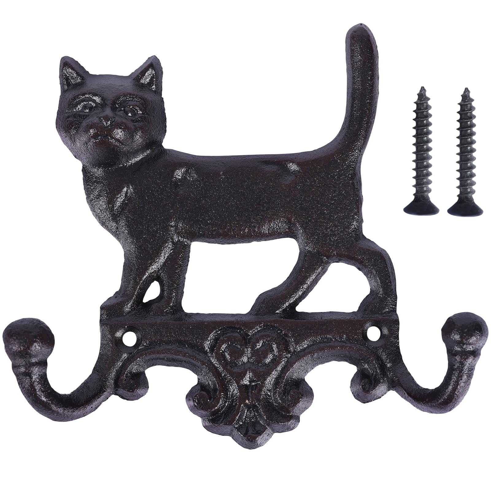 Cast Iron Cat Wall Mounted Hooks,for Wall Decorative Dog Family Key Holder Utility Hooks,Gift for Holder Rack Self Towels, Hats, Shower, Kitchen,