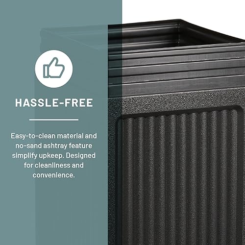 Miniatura 7 de Safco Canmeleon - Bote de basura comercial de 30 galones, para uso en interiores y exteriores, duradero y resistente a la intemperie con cenicero,