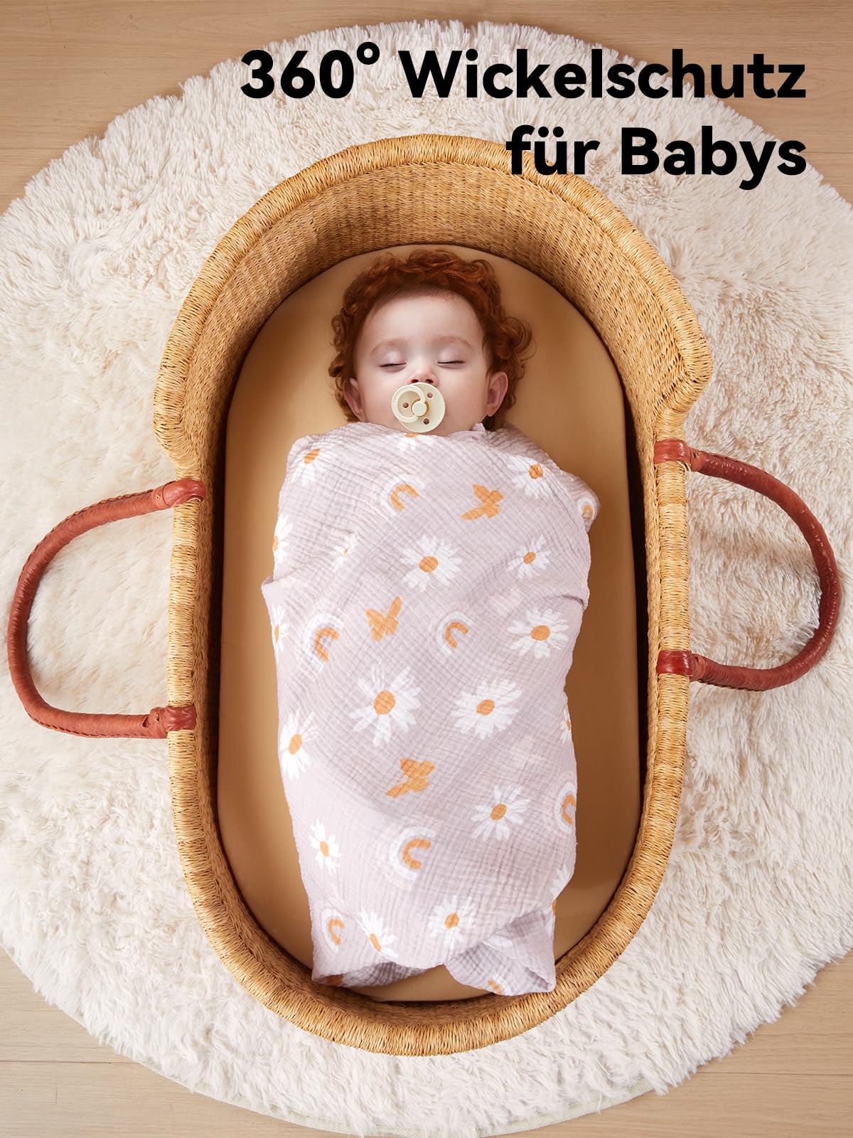 TILLYOU 3er Set Musselintücher Baby Pucktuch 75x100 cm Musselin Decke Baby Pucktücher 100% Baumwolle Babydecke, Rosa Schmetterling