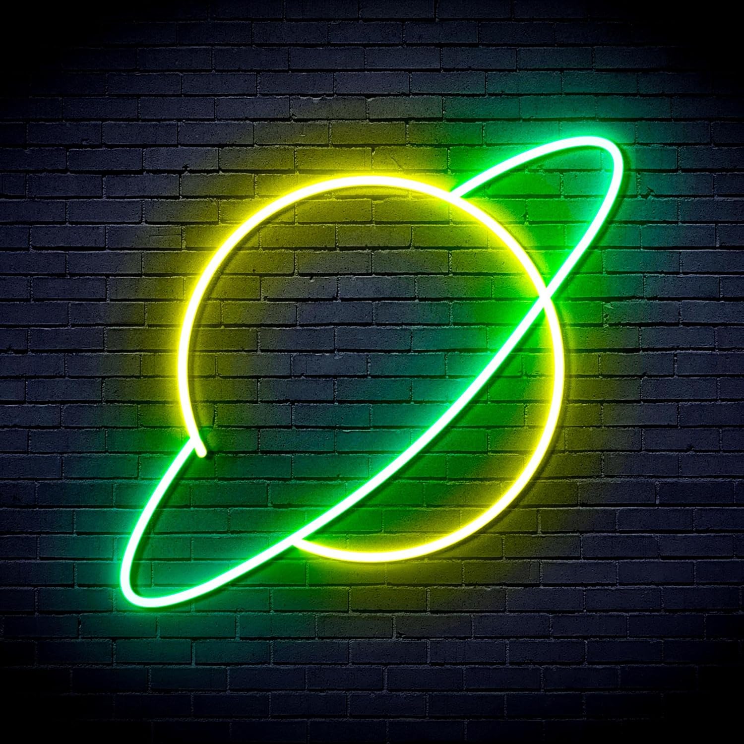 ADVPRO Planet Space Kid Room Flex Silicone LED Neon Sign - Green & Yellow - st16s66-fnu0017-gy