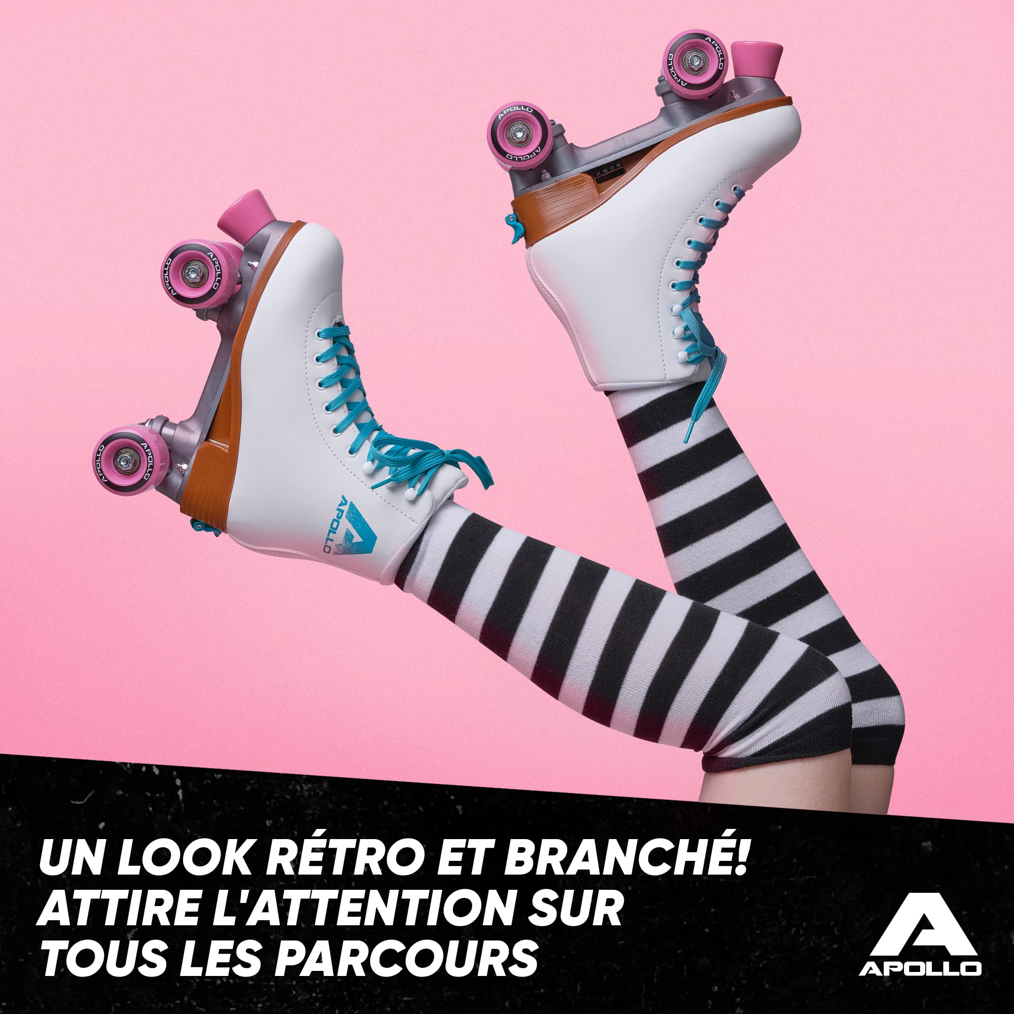 Apollo Patin à roulettes, Patins à roulettes Fille et Garçon, Adolescents et Adultes, Roller Femme et Homme à 4 Roues, Patin Classique, 3 Tailles Réglables du 31 au 42
