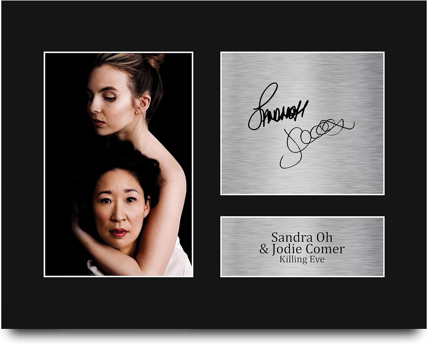 HWC Trading Sandra Oh & Jodie Comer Killing Eve Framed Gifts Printed Signed Autograph Picture for TV Show Fans - US Letter Size