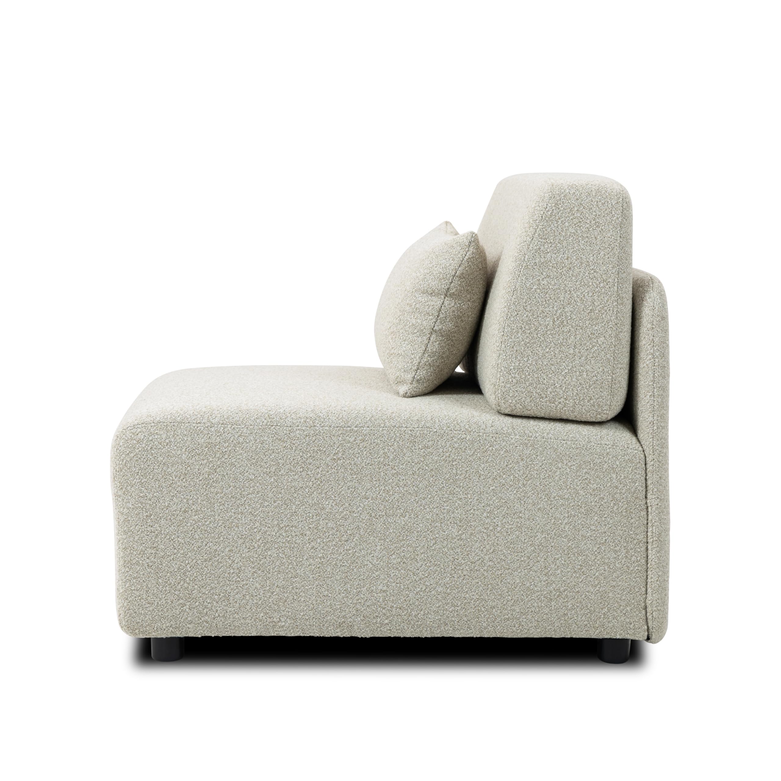 Kosmi Canapé Modulable Beige Mila | Canapé 2 Ajustable | Modules Indépendants (Gauche, Droit) | Tissu Bouclé Doux et Élégant (1 Module (M))