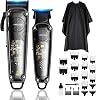 Mens Trimmer and Barber Kit - Yinicare Professional Cordless Electric Hair Cutting Set Pomade Hair Clipper, Zero Gap T Blade Trimmer, Guards for Men Hair Cutting Trimmer Set