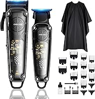 Yinicare Professional Cordless Hair Clippers for Men - Barber Kit with Zero Gap T-Blade Trimmer, Guards for Fades, Buzz Cuts & Beard Trims