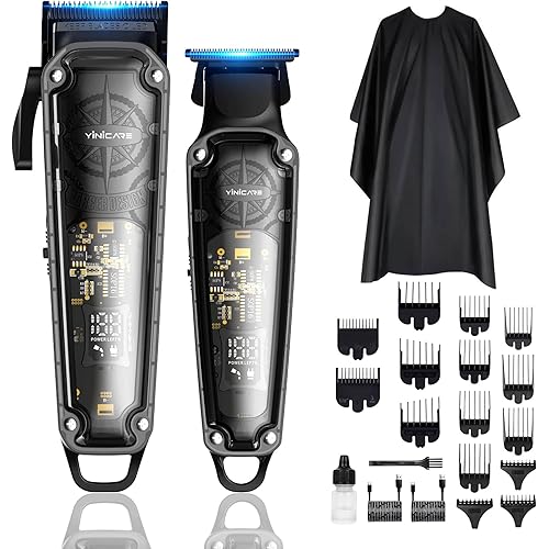 Hair Clippers for Men Barber Kit - Yinicare Professional Cordless Electric Hair Cutting Set with Pomade Hair Clipper, Zero Gap T-Blade Trimmer, Guards for Mens Haircut (Hair Clippers Set)