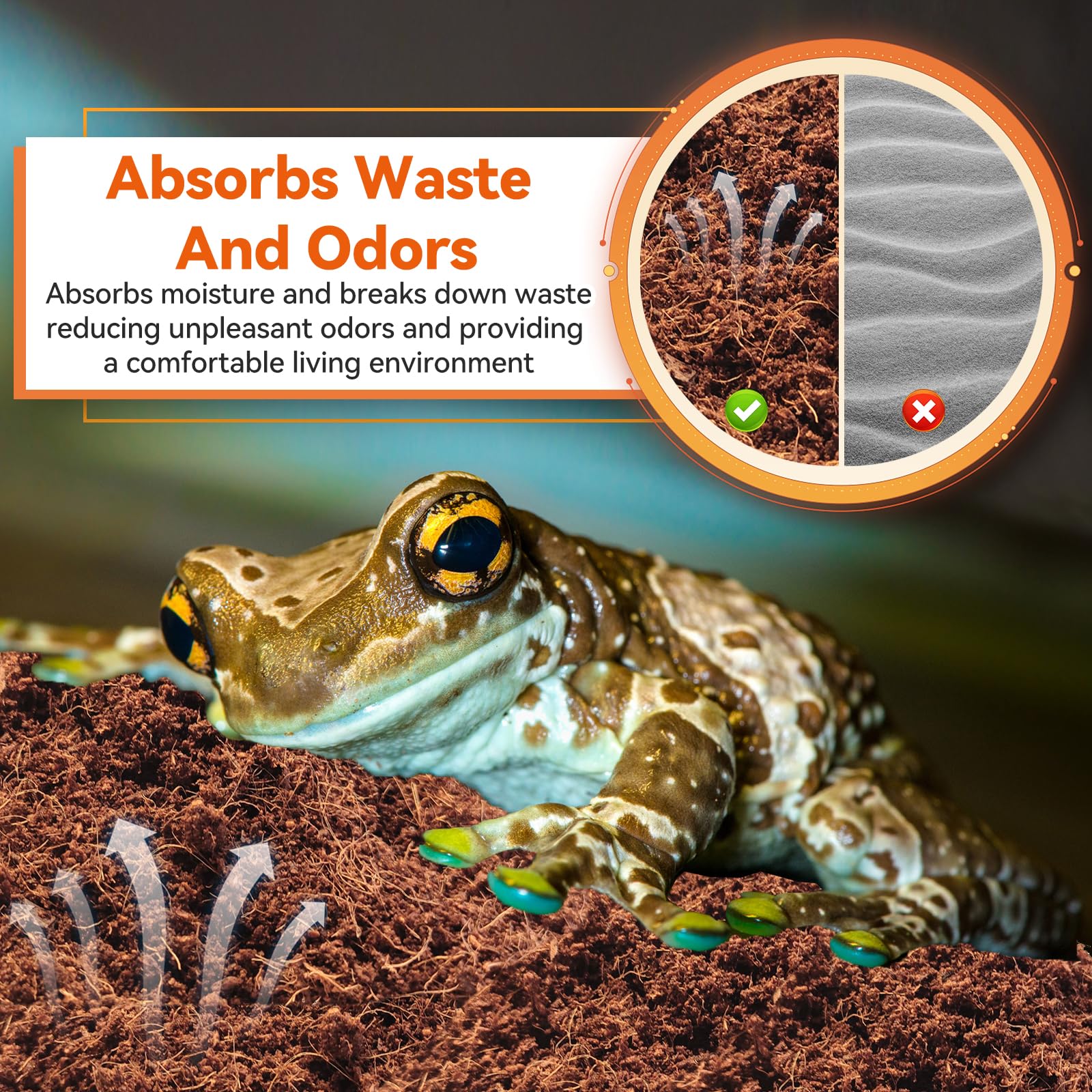 Legigo 6 Pack Compressed Coconut Fiber Substrate - 100% Organic Coconut Fiber Brick Bedding for Reptiles, Natural Coco Husk Substrate Terrarium Bedding for Snake, Hermit Crabs, Frogs, Tortoise, Gecko - image 4